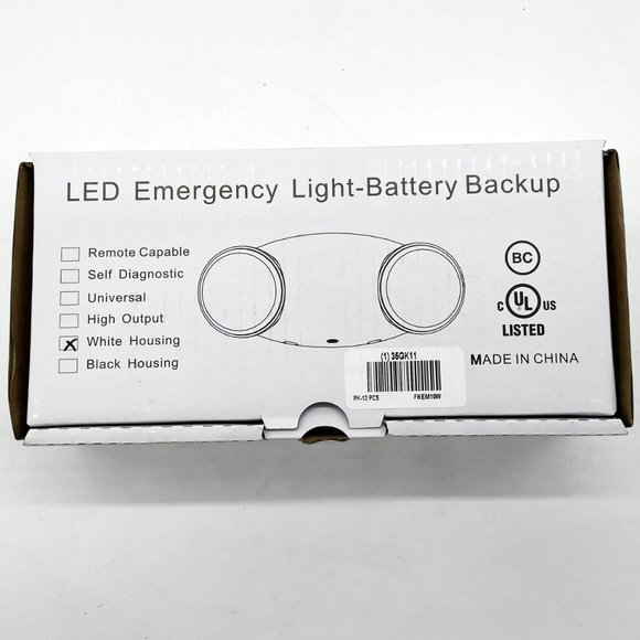 (2) Emergency‎ Light LED Damp Location 120/277VAC Surface Mount-Battery Back-Up - Picture 2 of 4